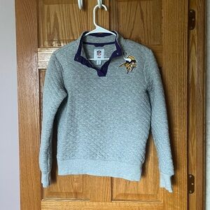 Minnesota Vikings 1/4 Snap Quilted Sweater